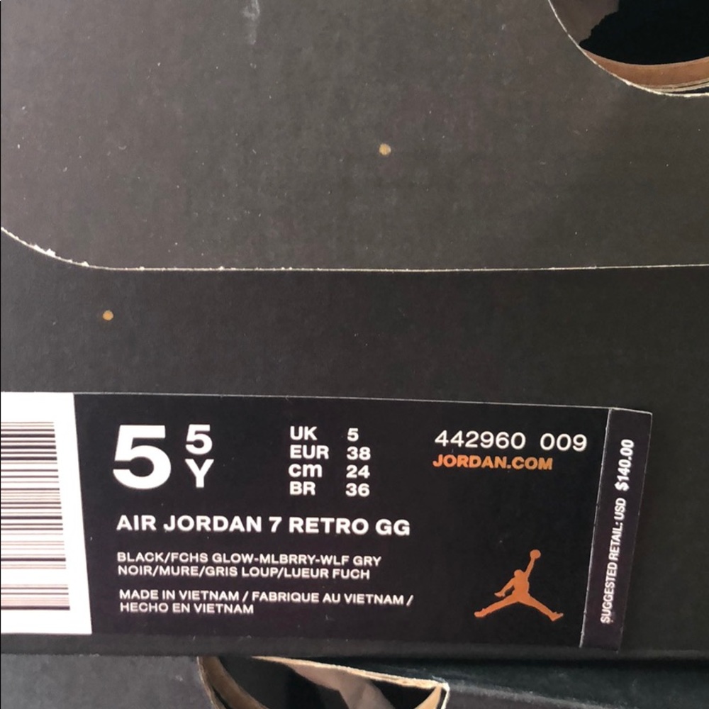 Air Jordan 7s mulberry retro gg